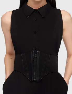 Gothic Korsage - Kihilist Obsidienne Corset Belt - 3XL bis L-XL - für Damen - Größe M-L - schwarz - Frauen - female - KIHILIST by KILLSTAR - FashionsVida