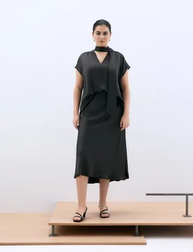 Couchel - Falda satén crinkelada - Couchel - FashionsVida