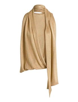 Top in rete lurex con sciarpa