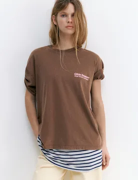 Brown Gilda T-Shirt (Size: ) - Pull&bear - FashionsVida
