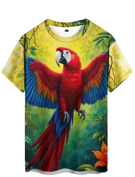 Men's Loose Loungewear & Outdoor 3D Printed Short-Sleeve T-Shirt - Daily Outing, High-Quality Printing, Smooth Fabric - Aliexpress - FashionsVida