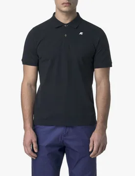 Polo mezza manica Vinnie blu in piquè di cotone stretch - K-way - FashionsVida