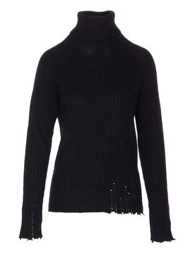 Uma Wang Top con costola nera alta