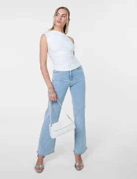 Womens Diamante Jeans - Blue - Size 8 Uk - Pink Vanilla - FashionsVida