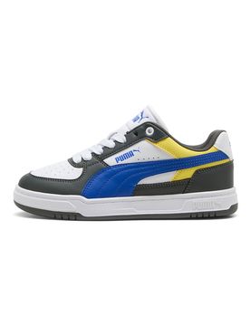 Sneakers bianche verdi blu e gialle stile court Caven III Block Jr 38