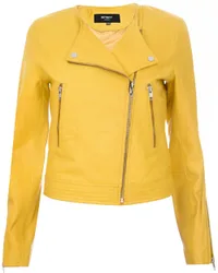 Women's Collarless Biker Jacket-Padova in Yellow Size: 12 - Yellow - Size: 12
