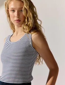 Striped rib Top female - L - FashionsVida
