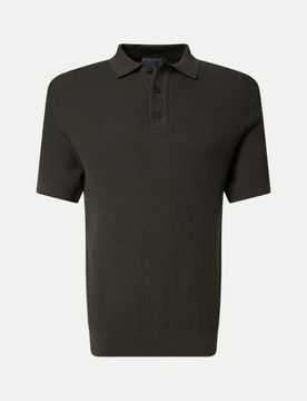 Strickpolo-Hemd Braun XL
