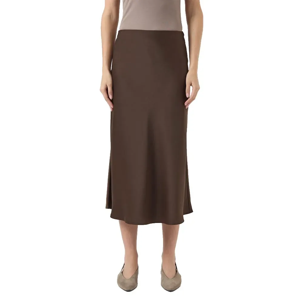 Gonna Midi Pella Chocolate Brown 2XL - Yas - FashionsVida