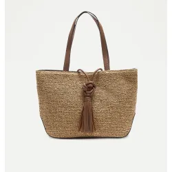Shopper rafia piel borla