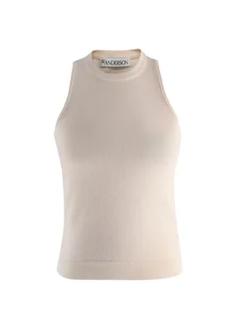 Off White Merino Sleeveless Knit - JW Anderson - FashionsVida