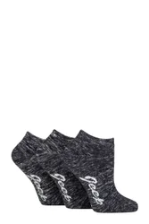 Women's 3 Pair Fully Cushioned Melange Trainer Socks Navy / White 4-8 - Blue - Size: Small