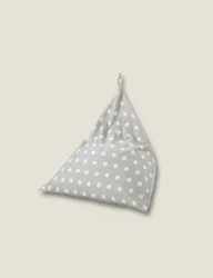 Star Print Pyramid Beanbag Silver Grey