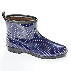 Regenstiefelette Tupfen dunkelblau