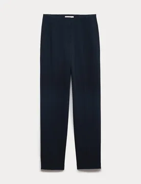 Tapered Ankle Grazer Trousers Midnight Navy female - M&S - FashionsVida