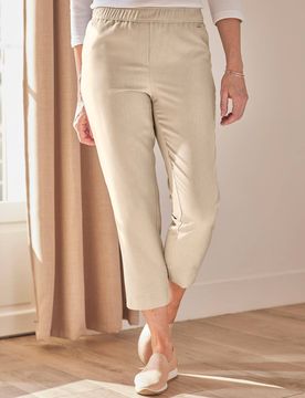 Schlupfbundhose Reise-Leinen - Beige - female - Size: 38