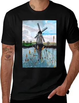 Windmill - Original artwork by Dody Denman T-Shirt Summer Print Short Sleeve Tee T-Shirt - Aliexpress - FashionsVida