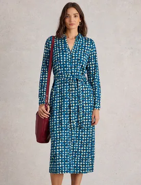Organic Annie Shirt Dress - Blue - White stuff - FashionsVida