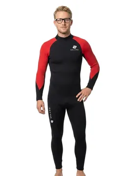 Combinaison Néoprène à Manches Longues Avec Fermeture éclair Dans Le Dos Mundaka Ii 4.3 Mm Black / Red XL Homme