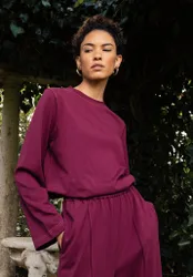 Bell Full Sleeves Top In Burgundy - XS