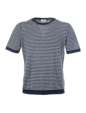 Seventy T-Shirt A Righe Bianco Blu