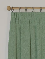 Brushed Pencil Pleat Blackout Thermal Curtains Sage