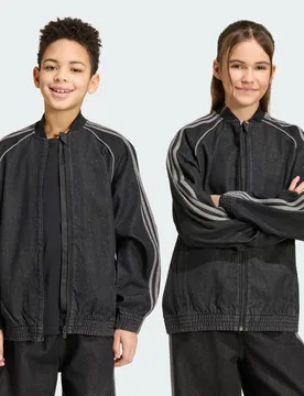 TRACK TOP SST LOOSE DENIM 15-16A True Black Denim - Adidas - FashionsVida