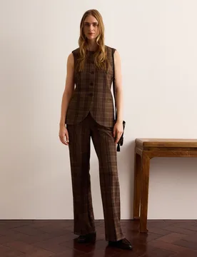 Pantalón ancho de mujer a cuadros - Lloyd's - FashionsVida