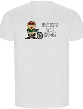 Maglietta A Maniche Corte Born To Bmx Eco White - Kruskis - FashionsVida
