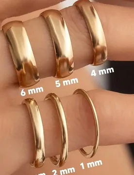 Pieza Anillo de boda de plata de ley S925 de 1-6 mm de grosor, estilo minimalista, apilable, para mujer, regalo para ella/él - Shein - FashionsVida
