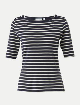 Slim-Fit Streifenshirt Blau 46