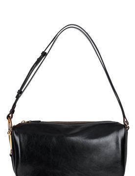 Shoulder Handbag with Buckle and Minimal Silhouette