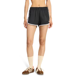 Stripes Women Shorts - Black - Size L (16-18) - Poly Mesh - Black - Size: Large