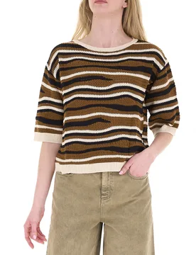 Maglia girocollo MARRONE S - Diana Gallesi - FashionsVida