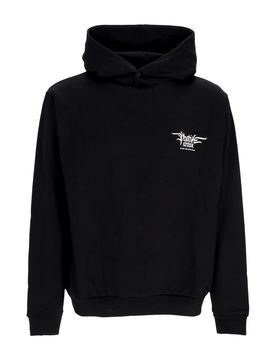 Felpa Leggera Cappuccio Uomo Fiery Cobra Print Hoodie Black/orange
