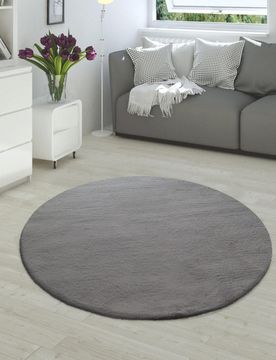 Hochflor-Teppich RABBIT 780 Anthrazit Rund