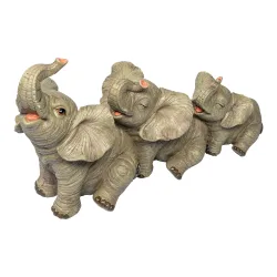 Dekofigur „Elefanten-Familie“ grau