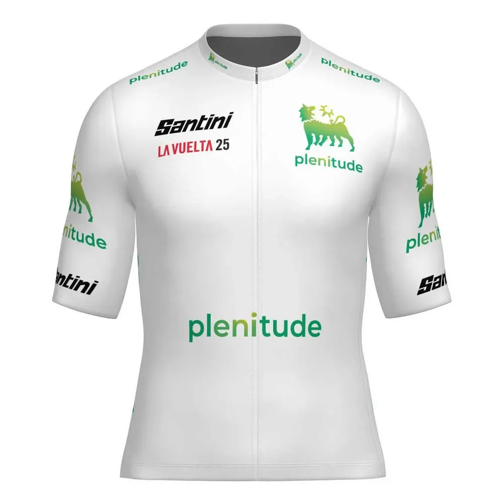 Maglia A Maniche Corte La Vuelta Young Leader White - Santini - FashionsVida