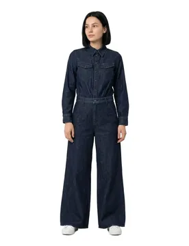 Tuta A Maniche Lunghe Western Wide Leg Rinsed M