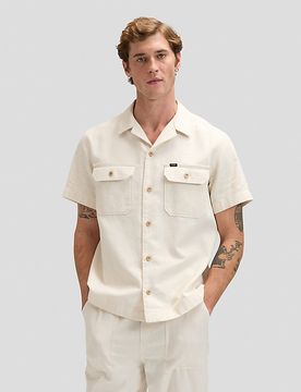 Relaxed Utility Camp Shirt Natural Größe XXL male