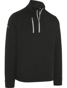 Layer Midweight Textured Fleece 1/4-Zip, schwarz/grau s