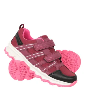 Kids Unisex 'Cannonball' Walking Shoes With Padded Ankle Support & Toe Bumpers Sneakers Berry - Size Uk 2 - Mountain Warehouse - FashionsVida