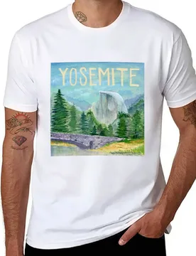 Yosemite Watercolor on Wood Block T-Shirt man t shirt summer printed t shirts for man T-Shirt - Aliexpress - FashionsVida