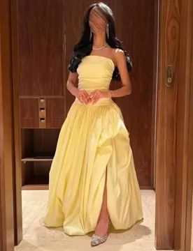 Customized Boat Neck Evening Dress Satin High Split Gorgeous Prom Dresses Formal Occasion Sleeveless Party Gown Robe Soiree - Aliexpress - FashionsVida