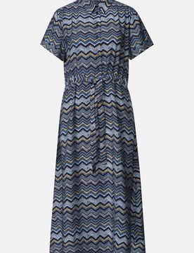 Midi-Kleid mit Zick-Zack-Muster Blau 34