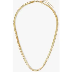 Collar de acero inoxidable corto con circonitas decorativas