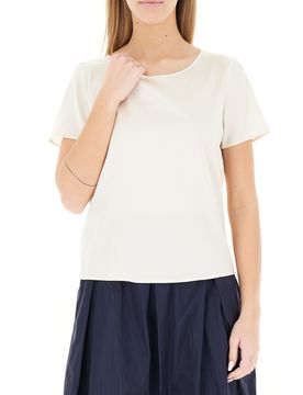 Blusa in satin AVORIO 40