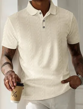 New Products Hot Sale Summer Men's Heavy Weight Jacquard Simple Leisure Business Loose Polo Shirt Short Sleeve - Aliexpress - FashionsVida