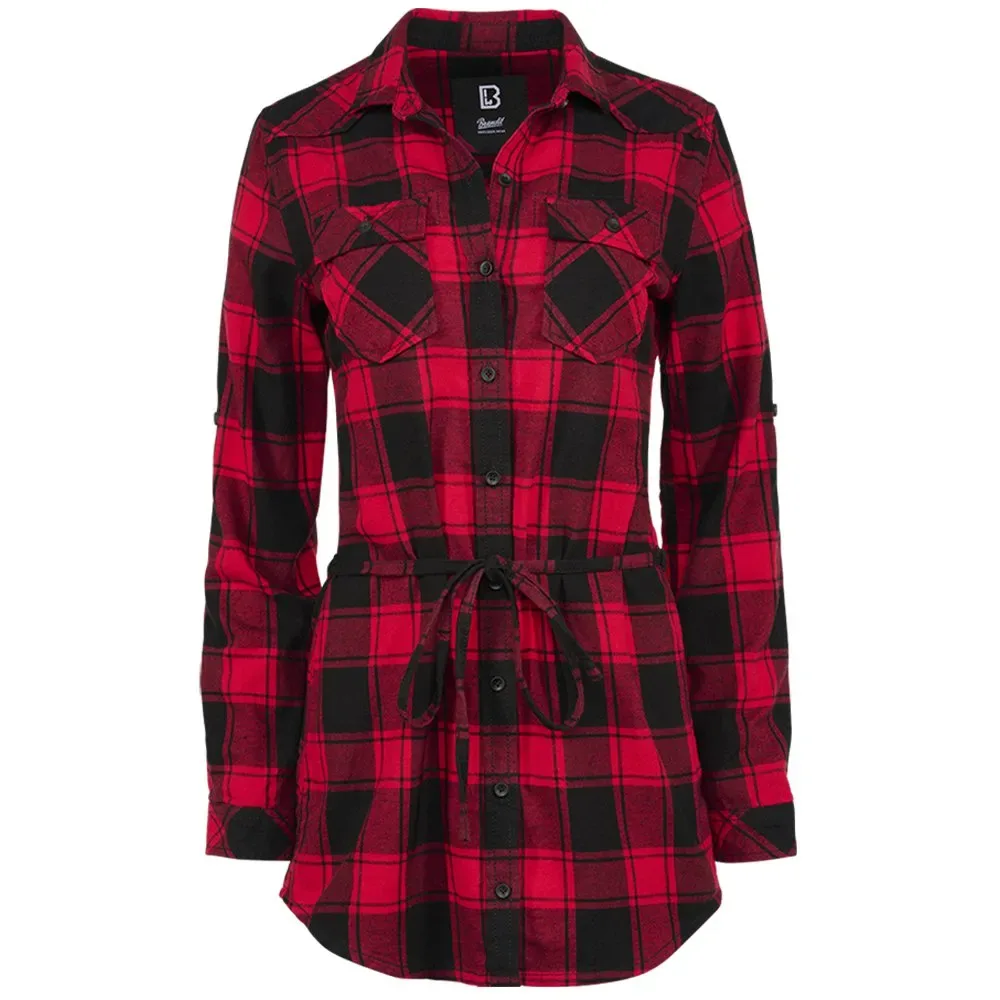 Camicia A Maniche Lunghe Lucy Red / Black XS - Brandit - FashionsVida