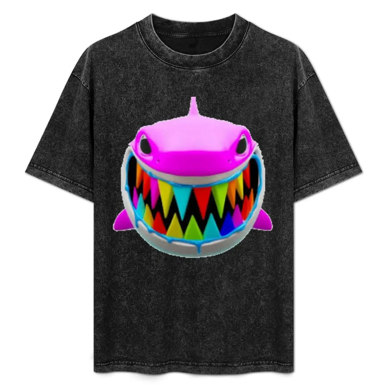 Rainbow Troll Shark (Yellow) T-Shirt Simple Solid Color Crew Neck Tee - Aliexpress - FashionsVida